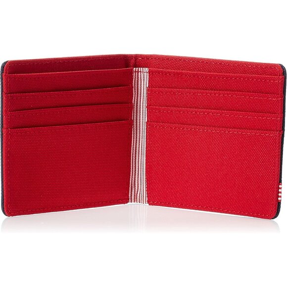 Herschel unisex adult Roy RFID Bi Fold Wallet, Navy/Red, One Size US